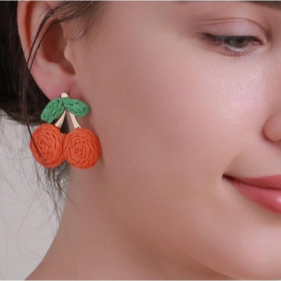 Handmade Cherry Earrings - Picture 7 of 8